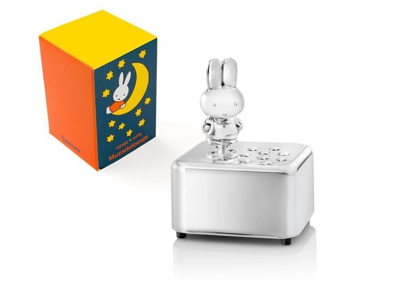Music box miffy, silver plated lacquered