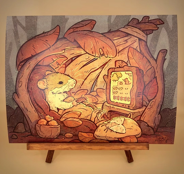 Cozy Gamer Rat Art Print - Etsy