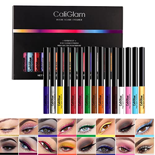 15 Couleurs Neon Eyeliner Pen Water Matte Anti-taches Crayon Eyeliner Liquide Coloré Glitter Rainbow High Précise Eyeliners Set Maquillage Pour Les Yeux À Séchage Rapide