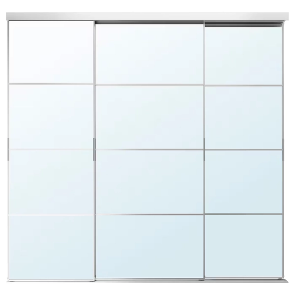 SKYTTA / AULI Combinaison porte coulissante - aluminium/miroir 251x240 cm