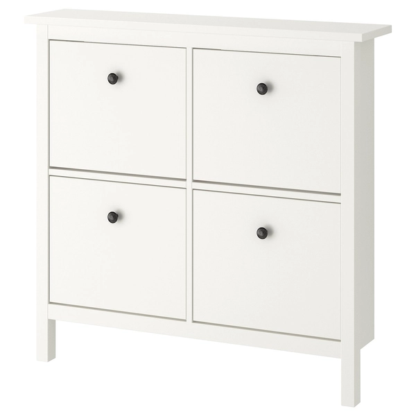 HEMNES Shoe cabinet with 4 compartments - white 107x22x101 cm