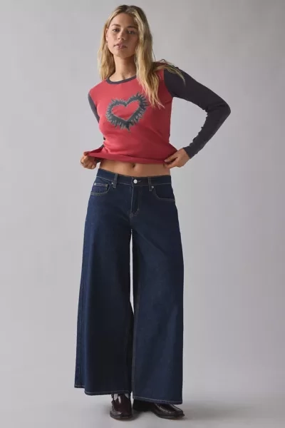 Grunge Heart Graphic Raglan Long Sleeve Baby Tee