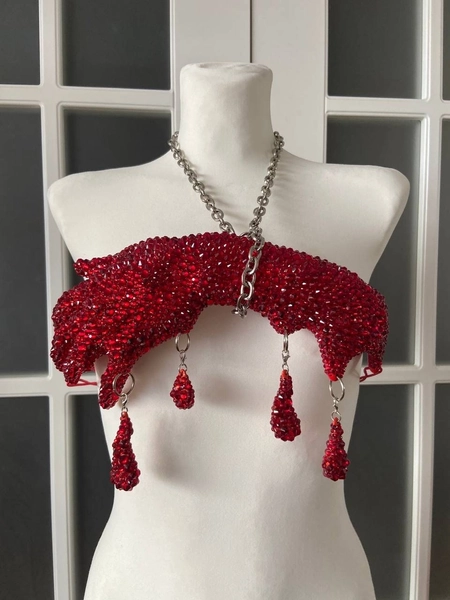 3D printed bra MELTED HAND red