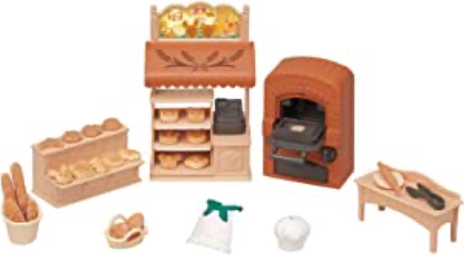 Calico Critters Bakery Shop Starter Set, Toy Dollhouse Furniture and Accessories Set for Red Roof Cozy Cottage, Family Picnic Van