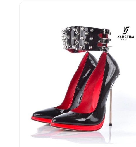FATALE EXTREME STILETTO BLACK RED PUMPS