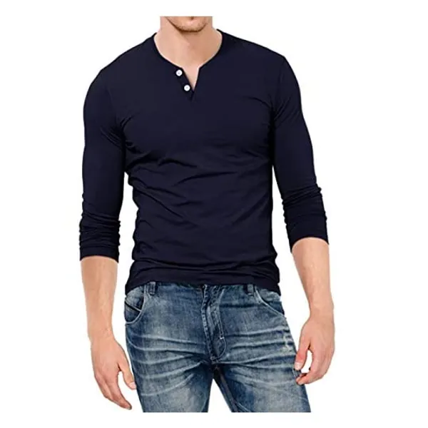 
                            KUYIGO Mens Slim Fit Longt & Short Sleeve Beefy Fashion Casual Henley T Shirts of Cotton Shirts
                        
