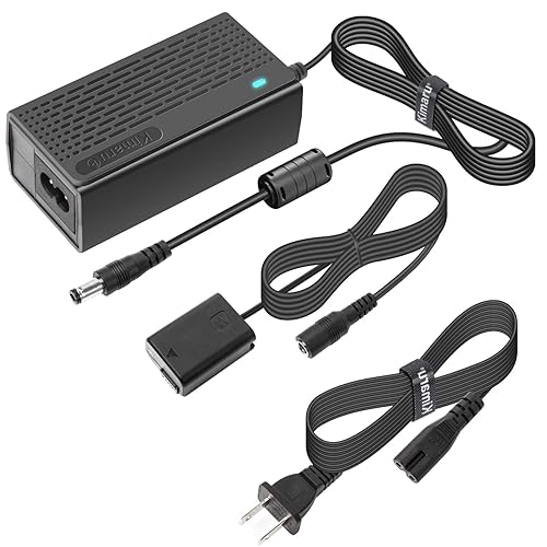 Kimaru AC-PW20 Power Supply Adapter NP-FW50 Dummy Battery Kit for Sony Alpha ZV-E10 A6000 A6100 A6300 A6400 A6500 A5000 A5100 A7 A7II A7RII A7S A7SII RX10II III IV NEX3/5/6/7 Cameras.