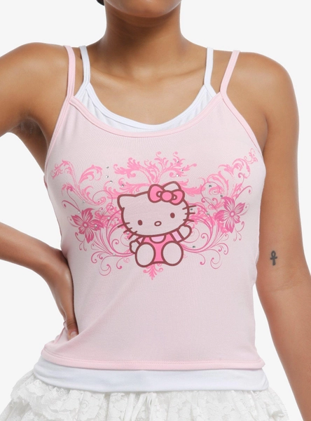 Hello Kitty Y2K Double Layer Cami