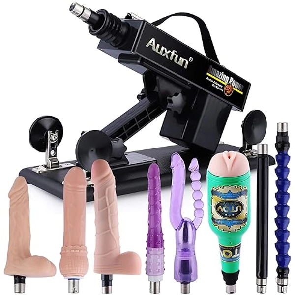 Sex Machine Love Machine Fuck Machine Adjustable Speed 3XLR Connector Fucking Machine for Male and Female with 8 Attachments