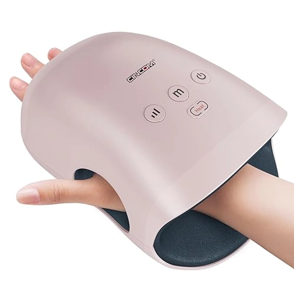 CINCOM Hand Massager - Cordless Hand Massager with Heat and Compression for Arthritis and Carpal Tunnel(Pink)
