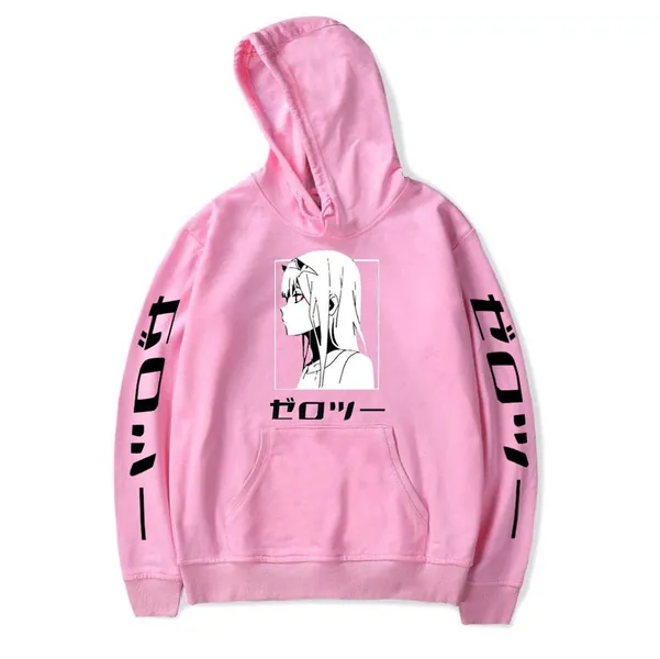 Topcos Unisex Darling in The FRANXX Hoodie Zero Two Cosplay Costume Jacket Hooded Pullover Sweatshirt with Pocket