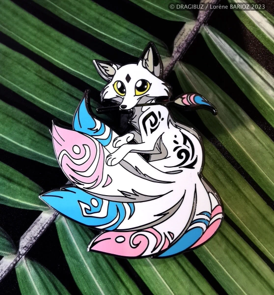Proud Trans Fox Enamel Pin