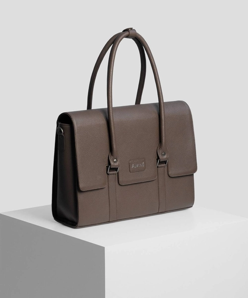 Arbejdstaske fra The Classic Collection i espresso farvet læder | ALVINÉ