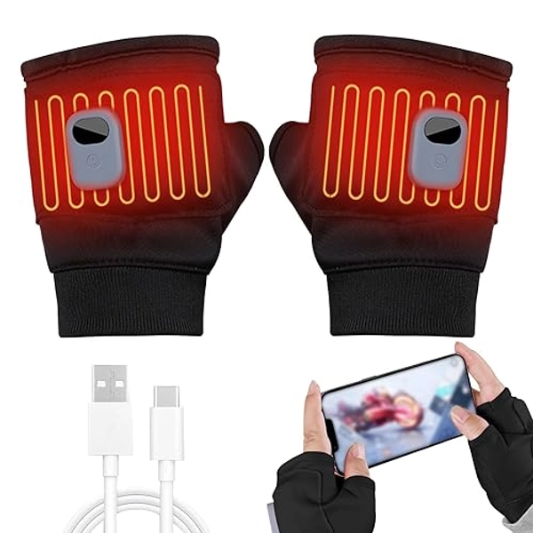 Rechargeable Heated Fingerless Gloves