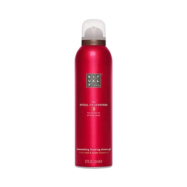 RITUALS Foaming Shower Gel from The Ritual of Ayurveda, 200 ml - With Indian Rose & Sweet Almond Oil - Soothing & Nourishing Properties