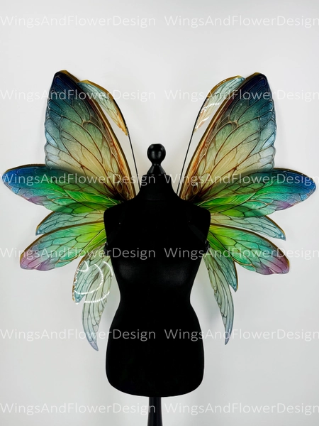 Iridescent Butterfly Wings Photo Prop: Rainbow Fairy Costume