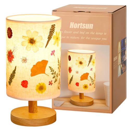 Hortsun Flower Lamp - Pressed Flower Bedside Lampshade for Table, Living Room, Dorm, Home Office (Modern Style, 1 Pcs) - Modern Style