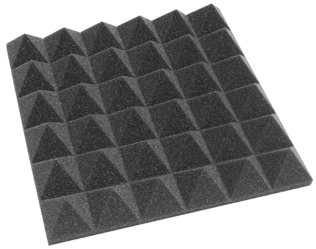 2 Inch Acoustic Foam Pyramid Style Panels - 13 Color Options - 12x12x2" 48 Pack / Charcoal