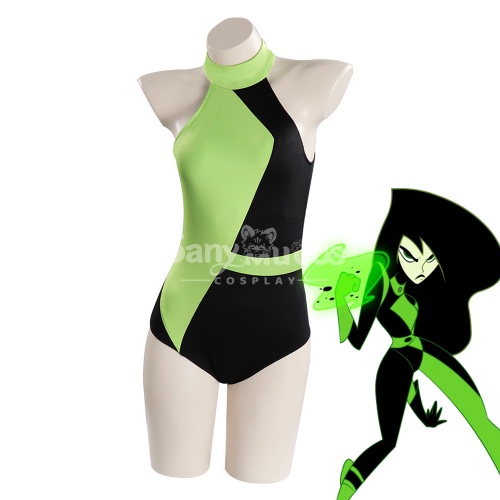 Anime Kim Possible Cosplay Shego Swimsuit Cosplay Costume - XS