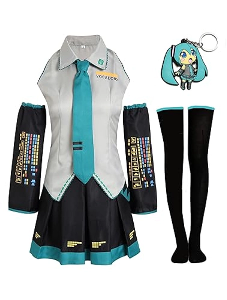 Anime Cosplay Costume Dress School Uniform Outfit Suit Full Set Halloween Women (Grey-Black, Large)
