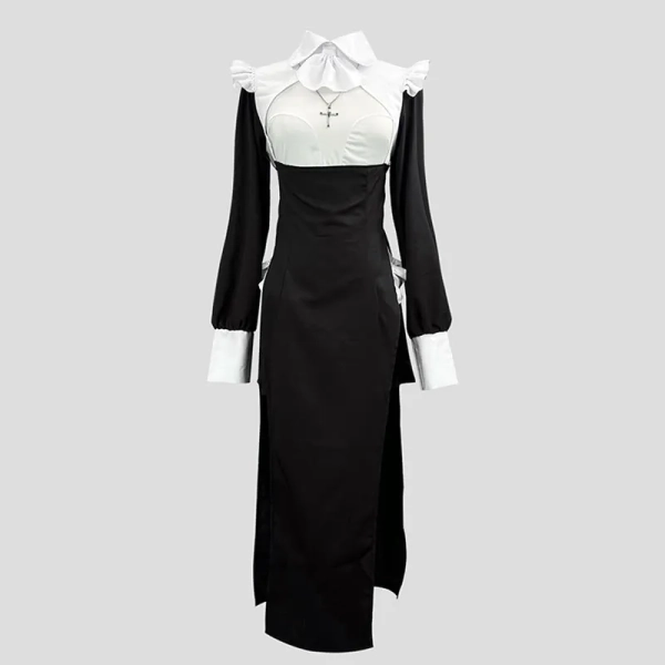 Nun Cross Hollow Out Lingerie Dress