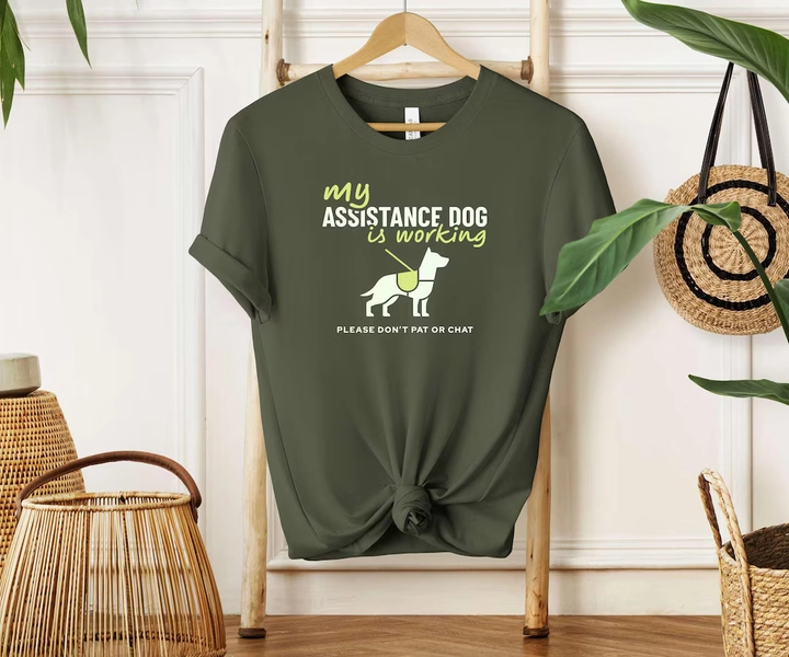 (Light Blue) Educational Assistance Dog Print Tee, Caution Sign Tshirt for Service Dog Trainer or Any Service Canine Lover - Etsy Lithuania