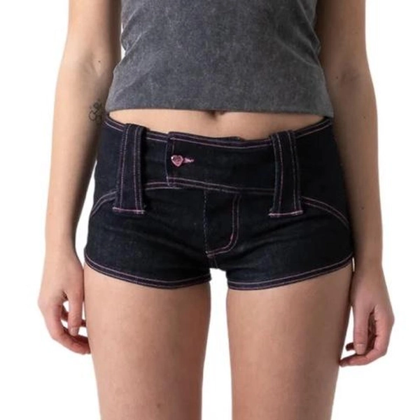 Bye Bambi Barbie shorts in dark wash denim,...