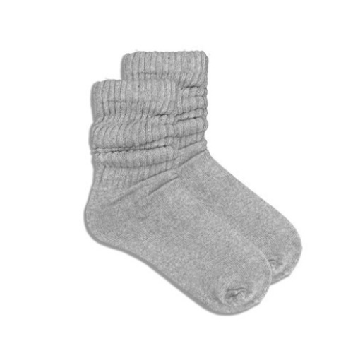 Grey Slouch Socks - Grey / Small