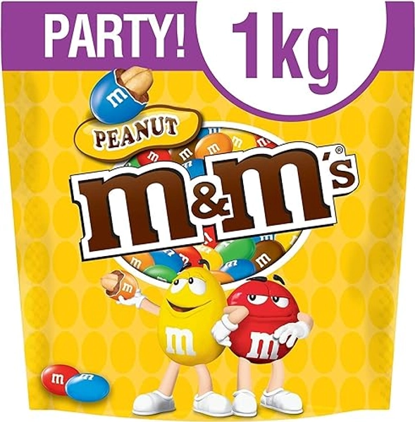 vapewaves M&M's Peanut Chocolate Party Bulk Bag, Movie Night Snacks to Share, 1 kg Crunchy Peanuts Coated in Milk Chocolate, Encased in a Sugar Shell Sold By Kidzbuzz, 1.0 count