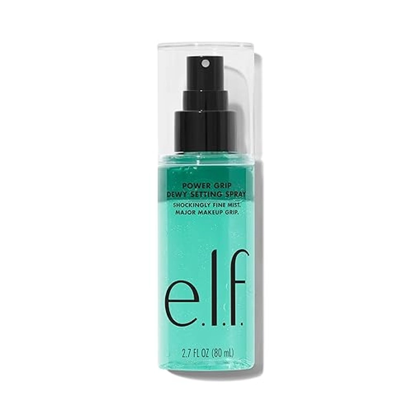 e.l.f. Power Grip Dewy Setting Spray, ultrafeine & langanhaltende Formel, fixiert das Make-Up für ein hydratisiertes, Dewy Finish, vegan & tierversuchsfrei