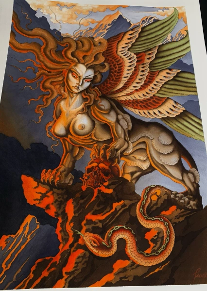 Painting - The sphinx’s trophy