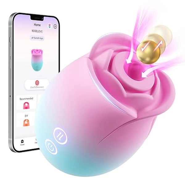 Rose Sex Toy Vibrator Adult Sex Toys Women Sucking Vibrater Adult Toys Nipple Toys G Spot Clitoral Vibrator Rose Sexual Stimulation Device Anal Dildo with 9 Sucking Modes Female Couples