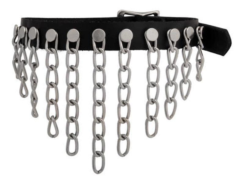 Chain Fall Leather Gothic Choker