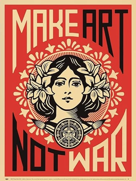 Make Art Not War by Shepard Fairey Art Print, 18 x 24 inches