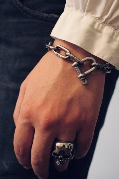 GAOLERS CUFF Surgical Steel Chain Bracelet Stainless Steel Rock 'n' Roll Biker Punk - Etsy UK