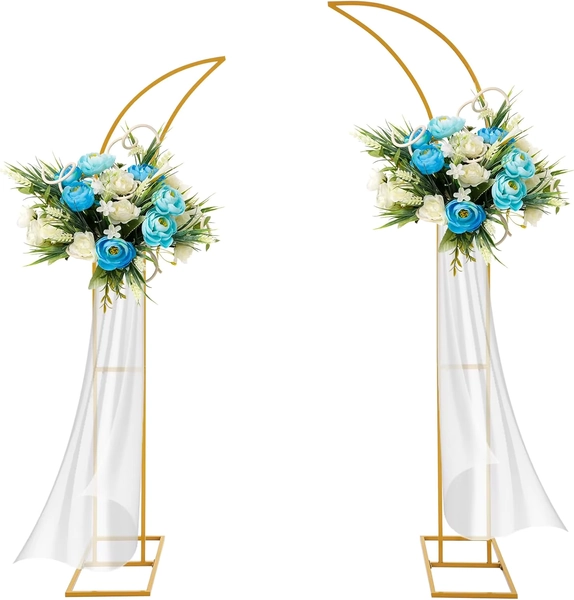 2pcs Curved Wedding Arch Backdrop Stand 