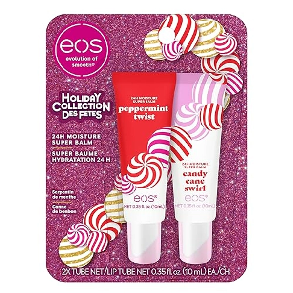 eos Holiday Peppermint Twist/Candy Cane Swirl Super Balm, 20ml, 2 pack