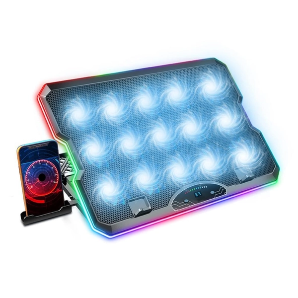 Advanced Laptop Cooling Pad Chill Mat with Light Fan Laptop Holder for Gamers