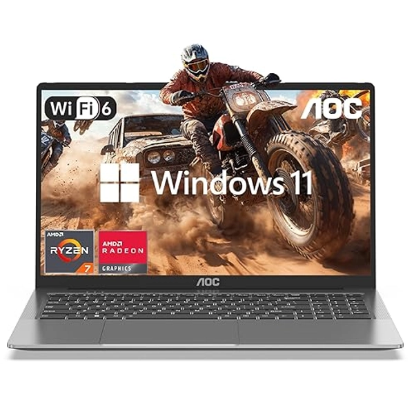 AOC Gaming Laptop, 16.1-inch FHD Display Laptop with AMD Ryzen 7 5000 Series(8C/16T), 16GB RAM 512GB ROM Laptop Computer, Support WiFi 6, 53Wh Battery, Backlit Keyboard,BT5.2, Game/Home/Office