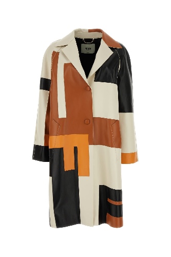 Multicolor nappa leather overcoat - 40 IT