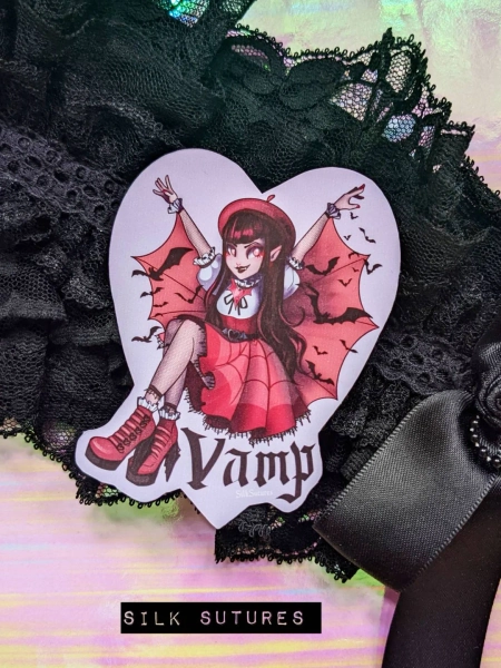 Vamp Teen Vampire Fashion Monster Glossy Sticker Cartoon Goth Heart - Etsy Japan