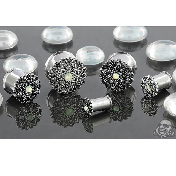 Steel Opal Lotus Flower Plugs