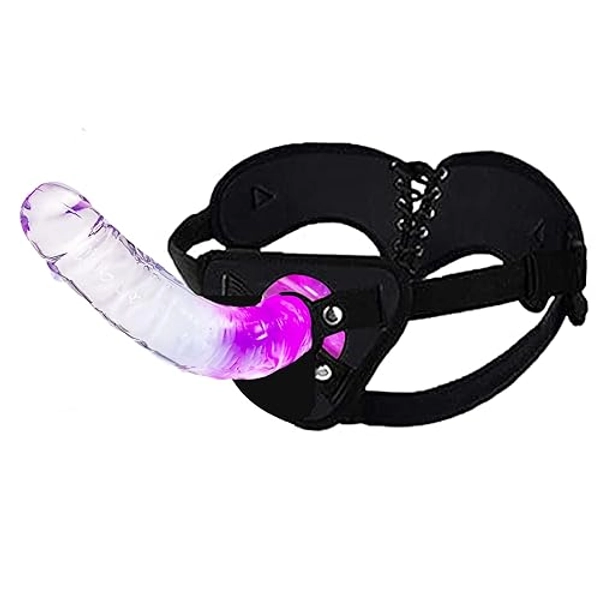 8.46 inches Strap-on Dildo Realistic Dildo with Wearable,Strap Harness Adult Sex Toy Suction Cup for Couple Pegging Women Lesbian Realistic Dildo for Sex Gift, Fetish Fantasy Sex Realistic Clear Dildo