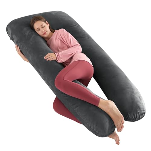 Wndy's Dream Pregnancy Pillow Nursing Pillow 160 cm XXXL U-shaped Pregnancy Body Pillow for Big Mums - Deep Grey - 160*78cm