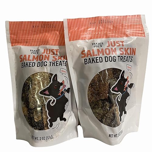 Trader Joe's Just Salmon Skin Baked Dog Treats 2oz -Pack of 2