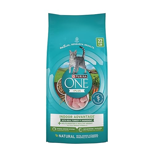 Purina ONE Natural, Low Fat, Weight Control, Indoor Dry Cat Food, +Plus Indoor Advantage - 22 lb. Bag - Turkey - 22 Pound (Pack of 1)
