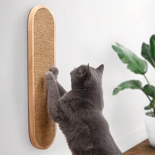 7 Ruby Road Wall Mounted Cat Scratcher - Indoor Cat Scratching Board Cat Vertical Cat Scratcher for Wall - Cat Scratch Pad Scratching Post for Indoor Cat Wall Mounted - Cat Wall Furniture Scratch - Natural
