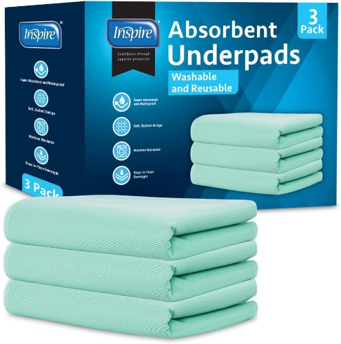 Washable and Reusable Bed Pad 24 x 36 3 Pack