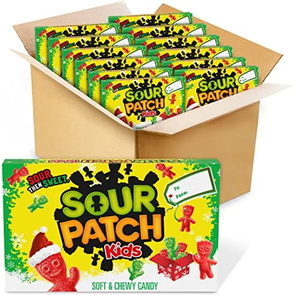 SOUR PATCH KIDS Red & Green Soft & Chewy Holiday Candy, 12 - 3.1 oz Boxes