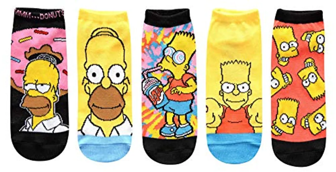 Hyp The Simpsons Juniors/Womens 5 Pack Ankle Socks